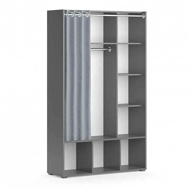 Vicco ŠATNÍ SKŘÍŇ Luigi Šedá 38 x 178.1 cm se závěsem na oděvy