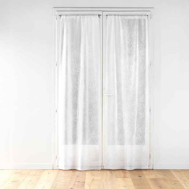 Bílé Záclony Se Vzorem Listů, Elegantní, Trvanlivé, Karla 70 X 240 CM, Sada 2 Ks