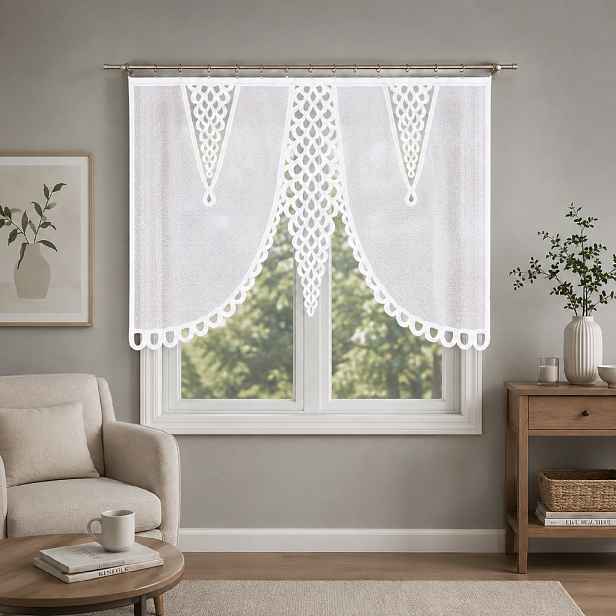 Dekorační panelová oblouková krátká záclona ERYKA 160 bílá 160x140 cm MyBestHome