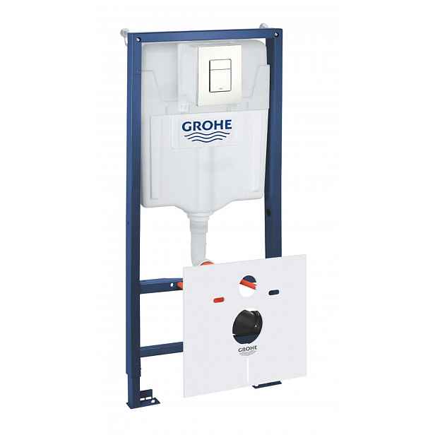 Grohe Rapid SL - Předstěnová instalace s nádržkou pro závěsné WC, souprava Fresh a tlačítko Skate Cosmopolitan, alpská bílá 39448000