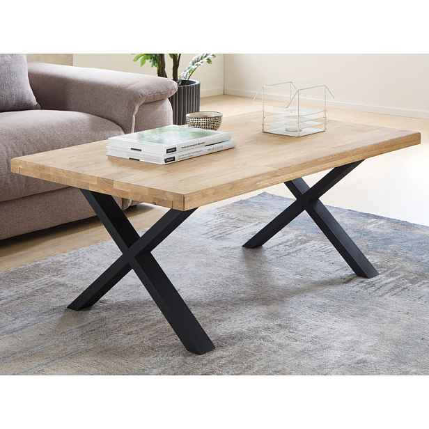 Konferenční stolek z dubového dřeva Chris X, 110x70 cm