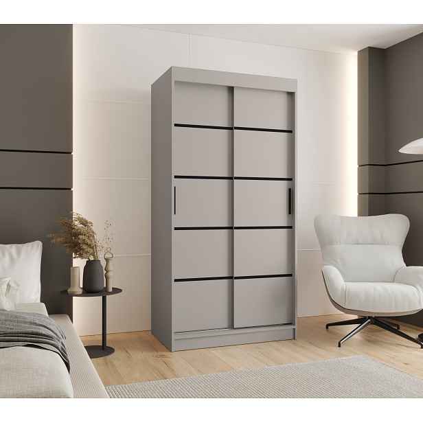 Šatní skříň Abi Rubino V1 Rozměry: 100 cm, Barva korpusu + barva dveří: Kašmír