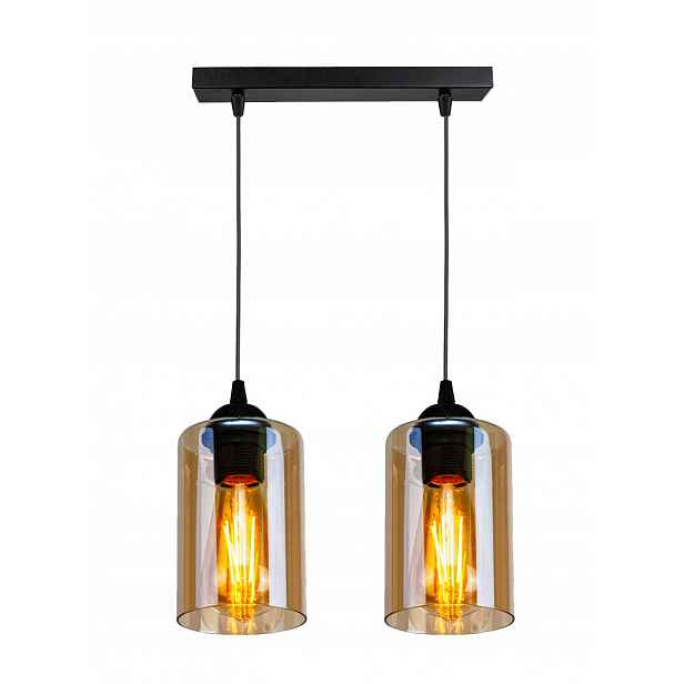 Závěsná lampa černohnědá 2XE27 Bistro Candelux