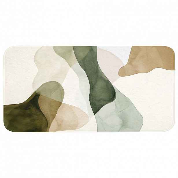 OnlyWow KOUPELNOVÁ PŘEDLOŽKA Japandi - Abstraktní - Zelená 120x60 cm