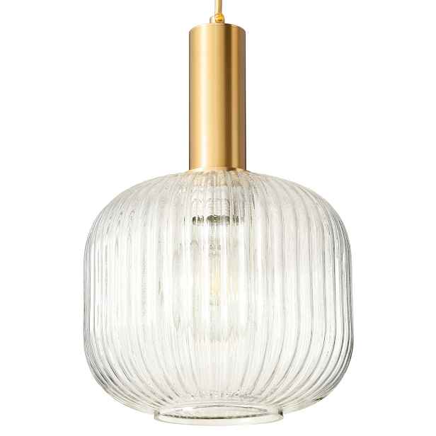 Skleněná závěsná lampa Moderna Lux zlatá průhledná