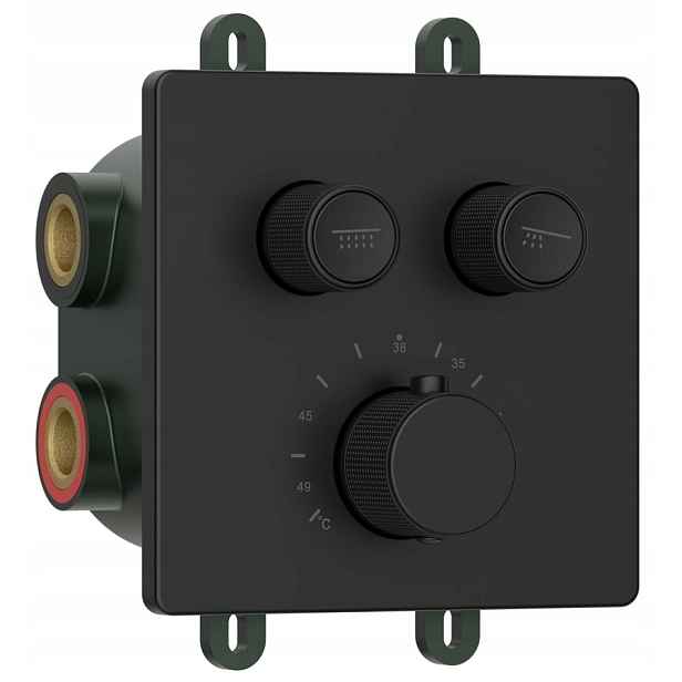 Smart Select sprchová baterie termostat pod omítku, 2 výstupy, černá matná