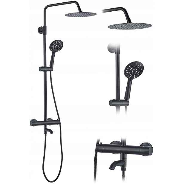 Sprchový set s baterií 150 mm Lungo černá (REA-P4113) /sm/