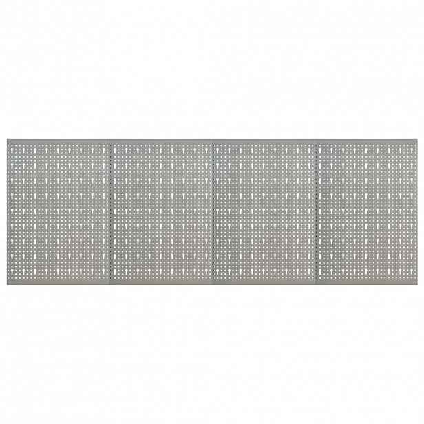 vidaXL Nástěnné děrované panely 4 ks 40 x 58 cm ocel