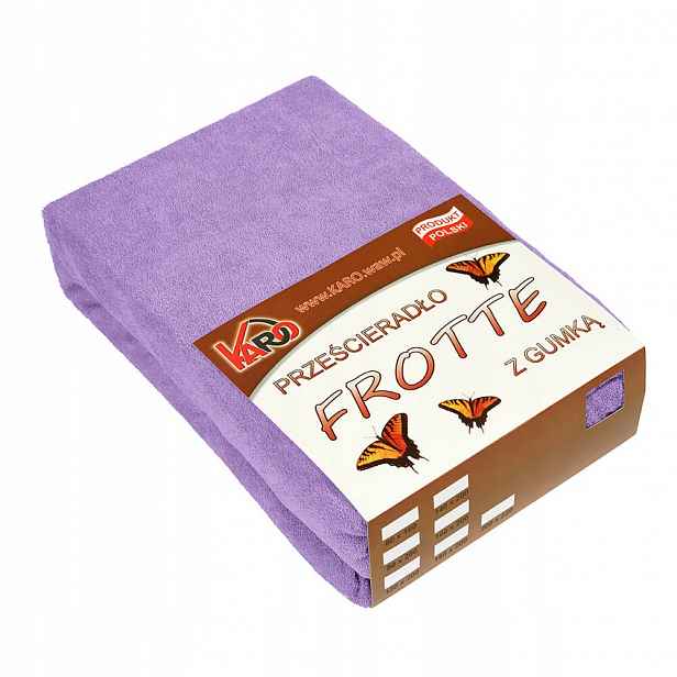 Froté prostěradlo s gumou 200x220 fialové 022 Karo