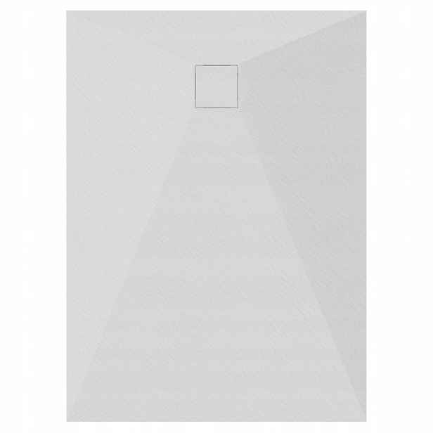 Sprchová Vanička Obdélníková 110x80 Kamenný Vzor 2,6 CM Bílý Sifon