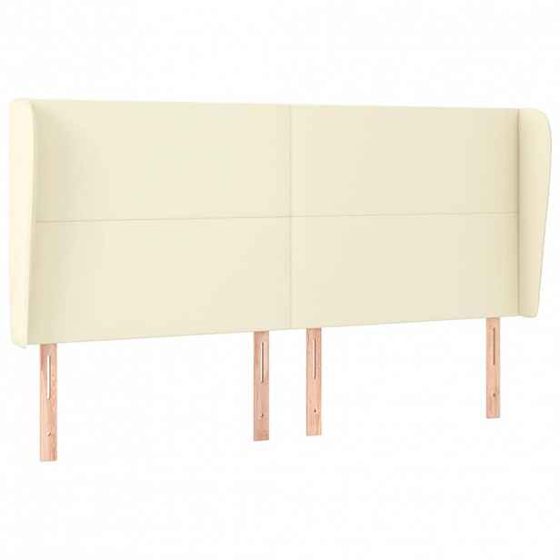 vidaXL Čelo postele typu ušák krémové 163 x 23 x 118/128 cm umělá kůže