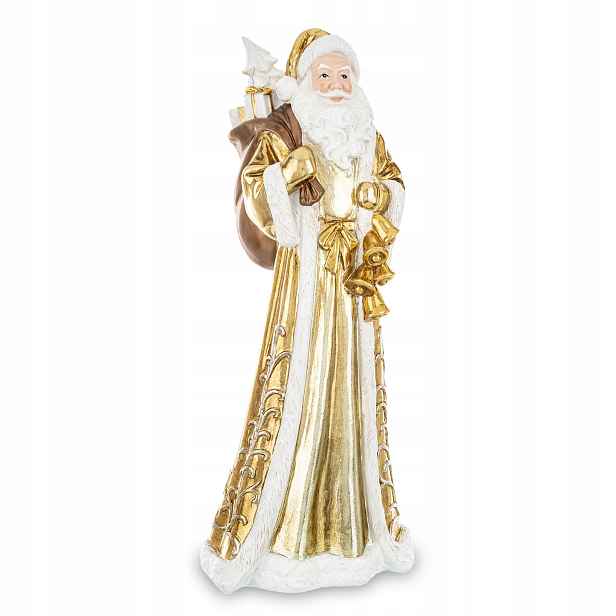 Dekorace Figurka figurka Svatý Mikuláš na Vánoce dědeček mráz zlatá čepice