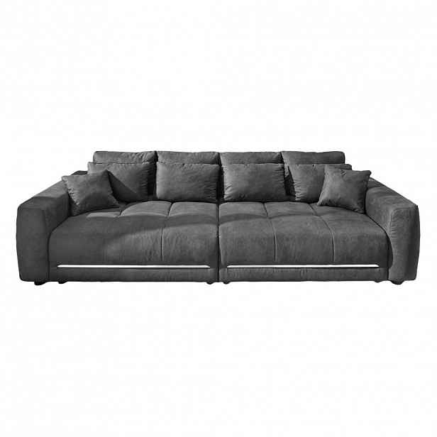 luma-home VELKÉ sofa pružinovým jádrem 294 × 136 × 86 cm (Š×H×V), RGB LED osvětlení s dálkovým ovládáním, mikrovláknová látka v antracitové barvě / 15