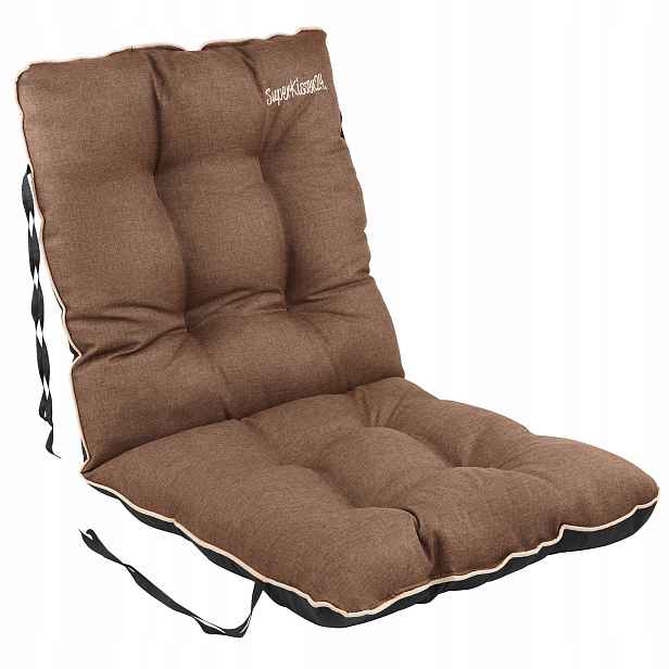 Polštář na zahradní židli 48x48x48 hnědý len