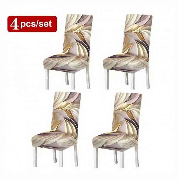 TEMU 2/4/6ks Nové luxusní módní potahy na židle, klasická elegantní minimalistická geometrická platinová série, dekorativní potah na jídelní židli,