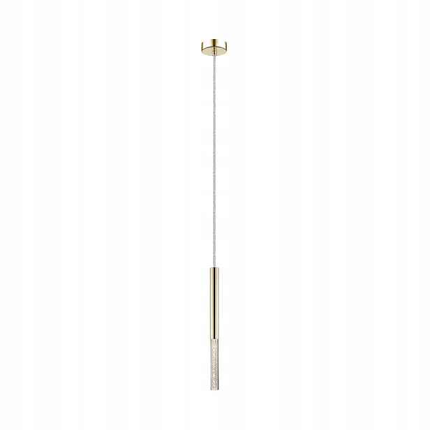 Závěsná Led bodová lampa zlatá tuba s krystaly 3300K Zuma Line