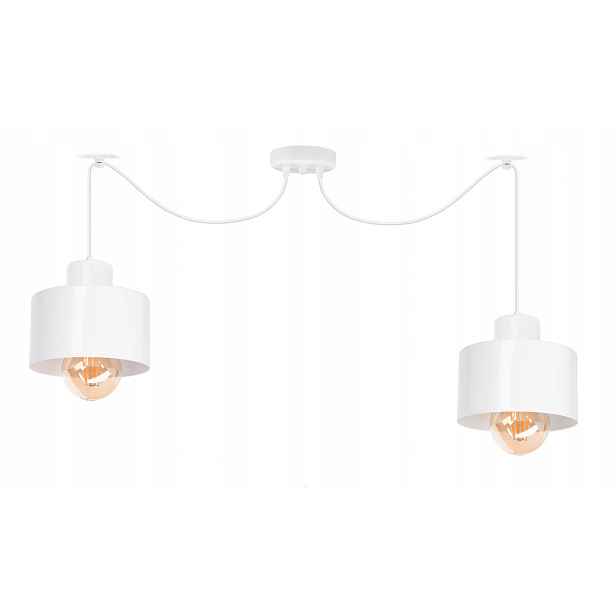 Závěsná stropní lampa Pajak Loft 2 bílá lustrová stropní lampa do obývacího pokoje