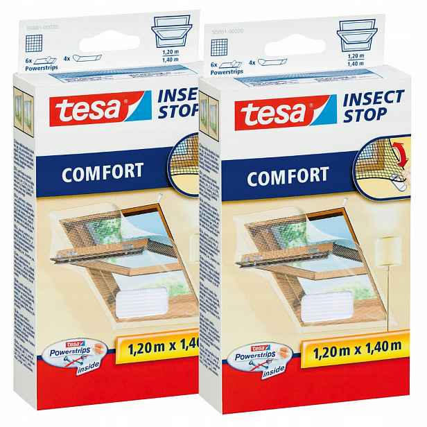 Tesa Moskytiéra síť na střešní okno proti komárům bílá 1,2x1,4m x2