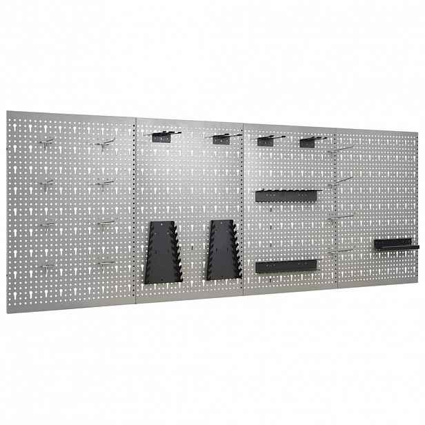 vidaXL Nástěnné děrované panely 4 ks 40 x 58 cm ocel