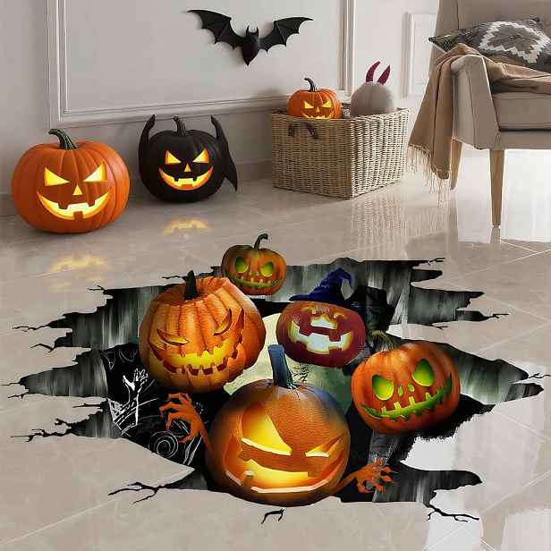 3D Samolepky Samolepky Na Zeď Pro Halloween, Odnímatelné Dekorace Na Zeď A Okno