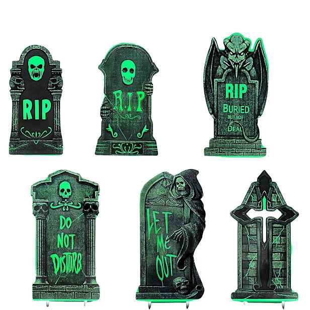 Halloweenské Náhrobky 6 Ks Pěnový Rip Hřbitov Pro Zahradu Trávníku