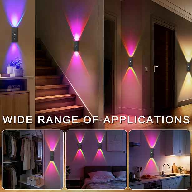 TEMU 2/4 ks Magnetické LED nástěnné světlo s pohybovým senzorem, stmívatelné 8 , RGB teplá oranžová záře, vhodné pro dekorace ložnic, obývacích