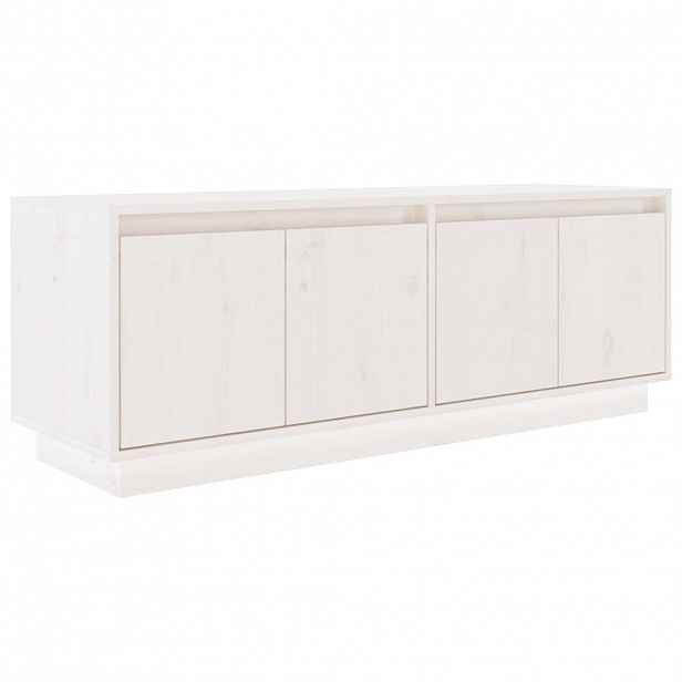 vidaXL TV skříňka bílá 110 x 34 x 40 cm masivní borové dřevo