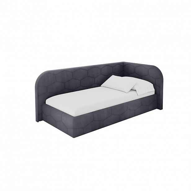 ALTDECOR JEDNOLŮŽKOVÁ POSTEL pro mládež s úložným prostorem, vlevo - JAXY 100x200 tmavě šedá