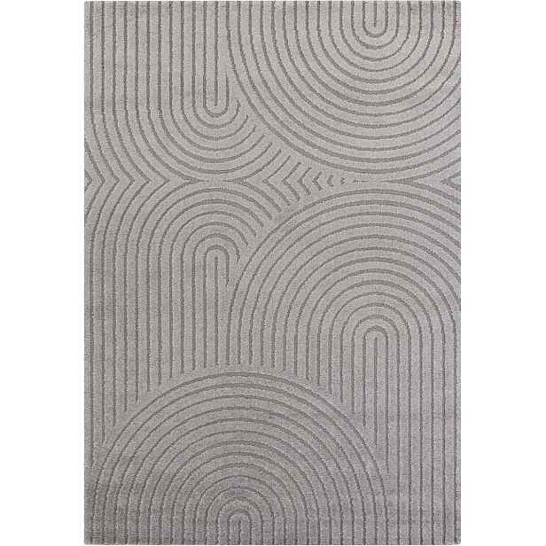 Koberec šedý do obývacího pokoje 80x150 cm, moderní vyřezávaný geometrický vzor boho