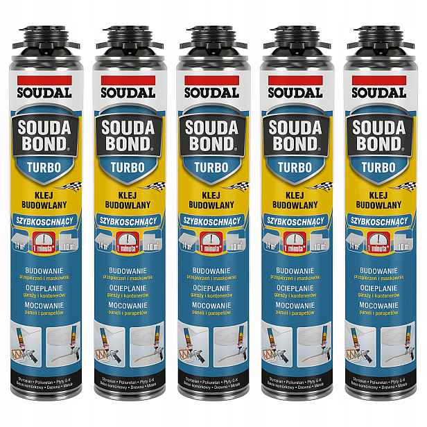 Rychleschnoucí polyuretanové stavební lepidlo Soudal Soudabond Turbo 750 ml
