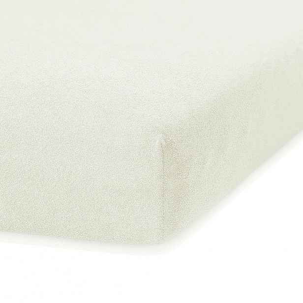Krémově bílé elastické prostěradlo s vysokým podílem bavlny AmeliaHome Ruby, 200 x 140-160 cm
