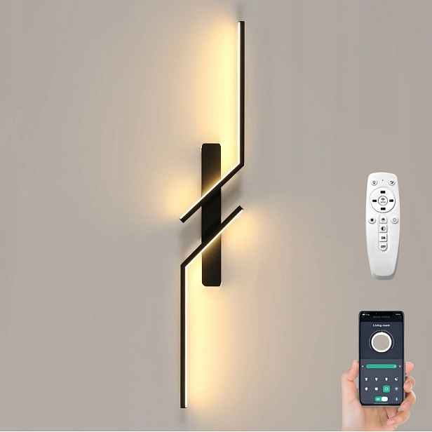 Lineární Nástěnná Led Lampa Černá Moderní 3000K-6500K Do Obývacího Pokoje