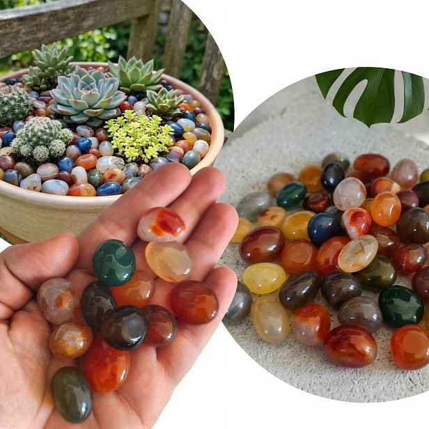 Přírodní Achátové Kameny MIX Barev 15-20 MM Dekorativní Pro Rostliny A Květináče 1 Kg
