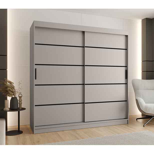 Šatní skříň Abi Rubino V1 Rozměry: 200 cm, Barva korpusu + barva dveří: Kašmír