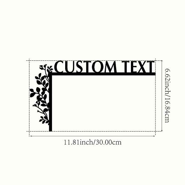 TEMU Kovová dekorace rámu dveří s květinou na míru s personalizovaným jménem - 29,97 cm Boho závěsná cedule do ložnice, obývacího pokoje, kuchyně -
