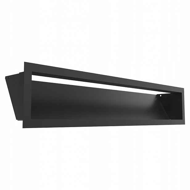 Ventilační Mřížka Krbová Luft 12X60 cm 45° Kovová Černá Do Krbu