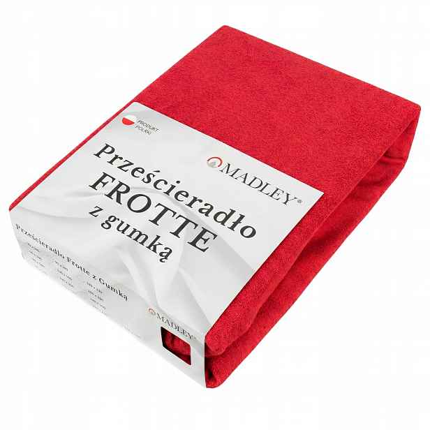 Froté prostěradlo s Gumičkou 200x220 Silné 200g Bavlna Červené Madley