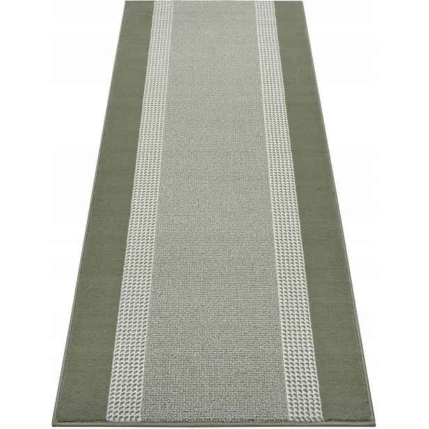 Koberec Běhoun 80x250 cm, moderní vzor do předsíně chodby, zelený