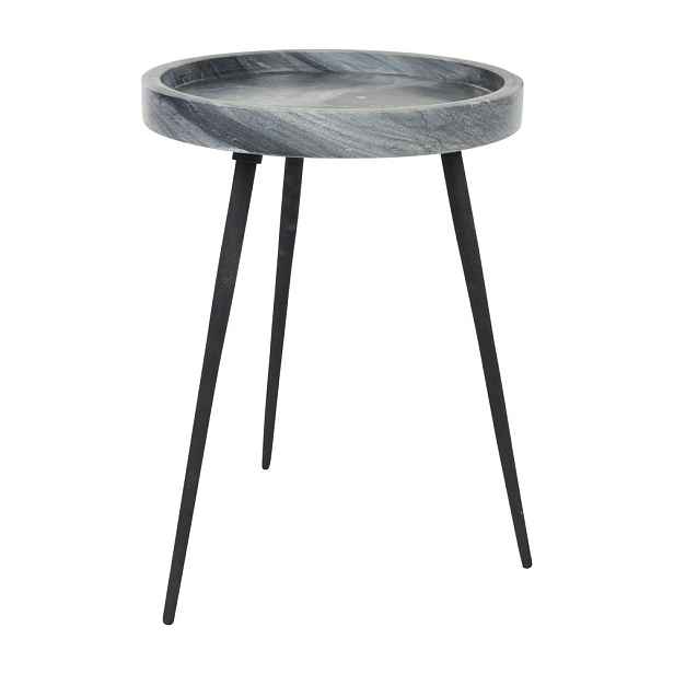 Kulatý odkládací stolek s mramorovou deskou  ø 33 cm Karrara – White Label