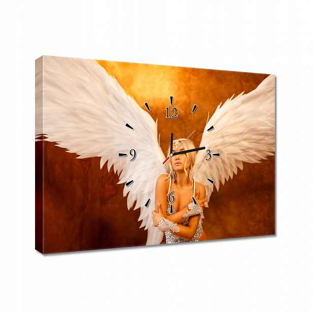 Nástěnné hodiny 60x40 Anděl blond vlasy