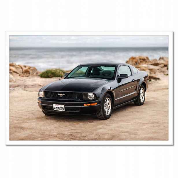 Plakáty v rámu 60x40 Černý Ford Mustang
