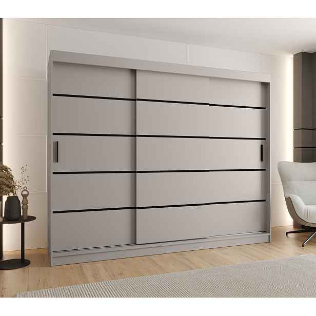 Šatní skříň Abi Rubino V1 Rozměry: 250 cm, Barva korpusu + barva dveří: Kašmír