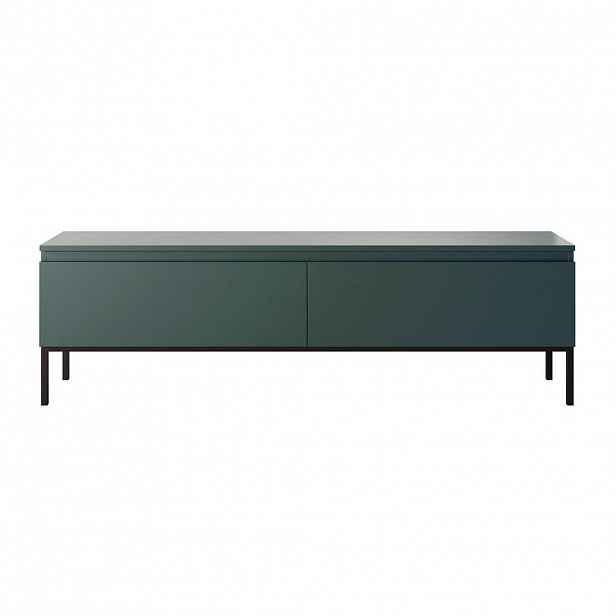 Selsey TV stolek Bemmi tmavě zelený na kovovém podstavci 150/46/32 cm
