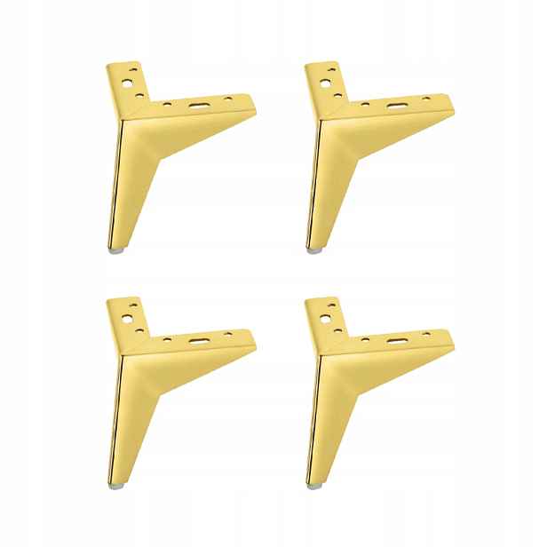 Set 4X Nábytková noha podnožka k posteli pohovka Zlatá H130 hvězda odolná