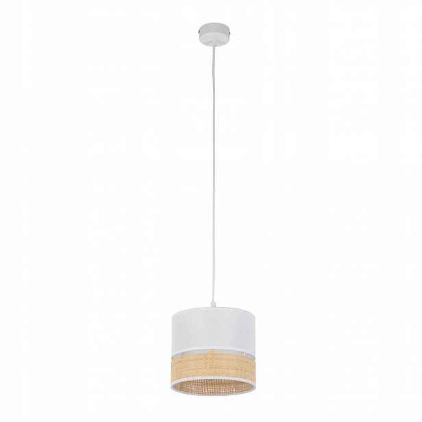 Závěsné svítidlo Paglia Bílé Boho 1xE27 20 cm skandinávské do obývacího pokoje