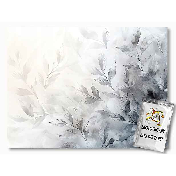 Fototapeta Flizelina Grafika Šedé Listy B&w Minimalismus 208x146 130g