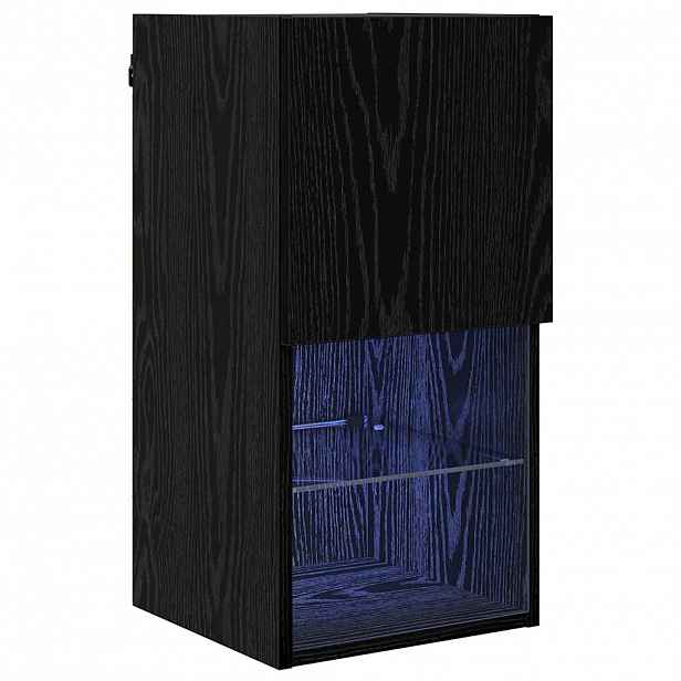 vidaXL Nástěnná TV skříň 30,5 x 30 x 60 cm Černý dub Kompozitní dřevo