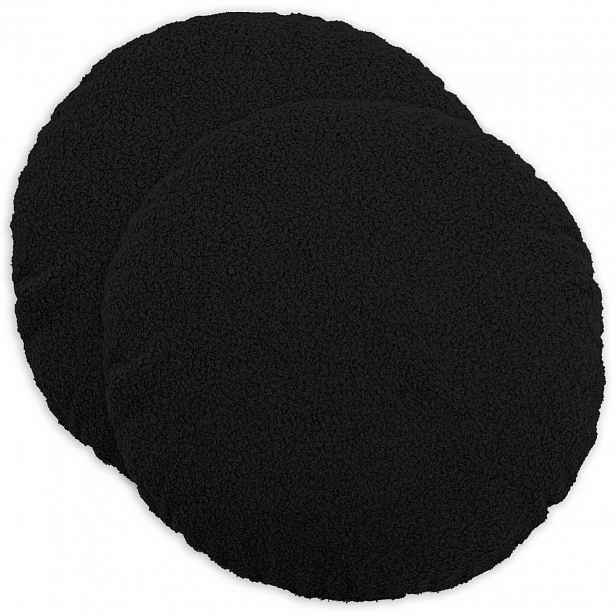 vidaXL Povlak na polštář 2 pcs HEERLEN Černá Ø 40 cm Bouclé