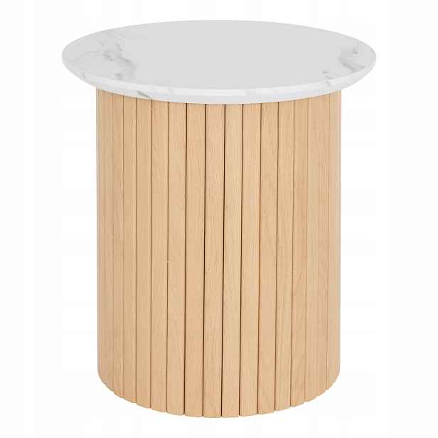 Kávový Stolek Kulatý Mdf Ø 45 CM Výška 50 CM Nohy Dřevo Fsc