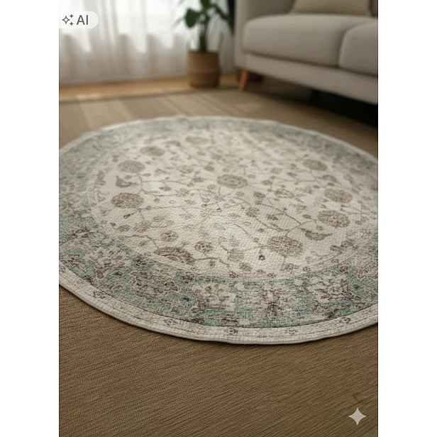 Koberec kulatý do obývacího pokoje 160 cm, vícebarevný, měkké štětiny, plyšový